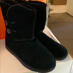 Black suede boots